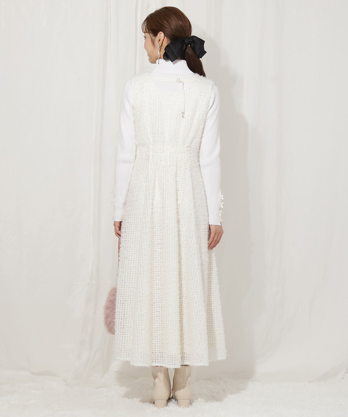 WILLSELECTION「フリンジチェックジャンスカ」|ジャンパースカート|