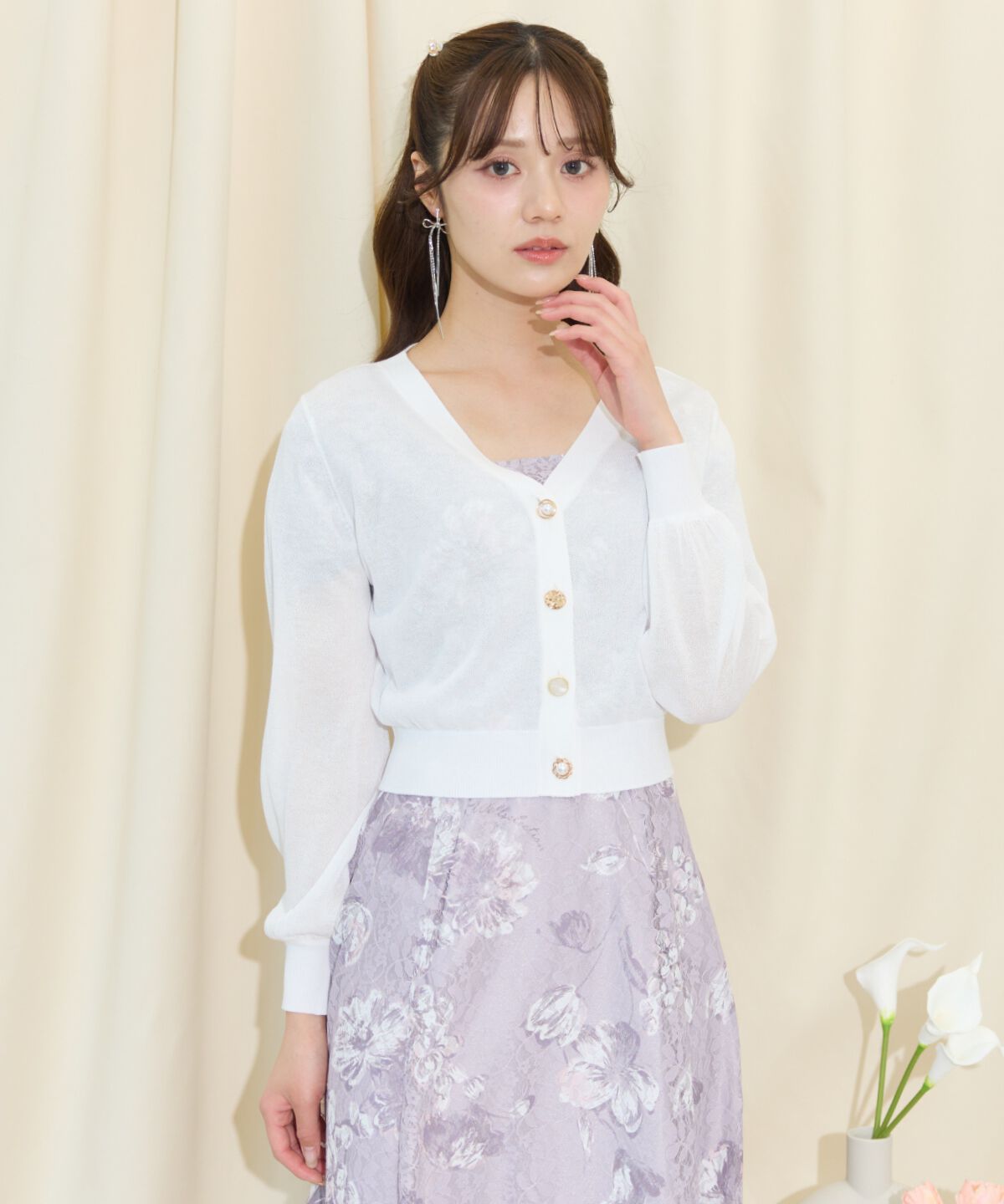 WILLSELECTION「アソートボタンシアーカーディガン」|カーディガン|