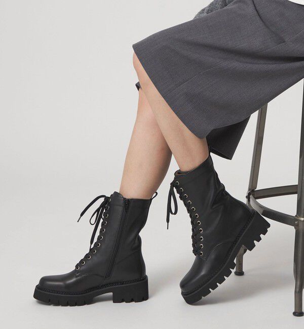 ODETTE E ODILE「スクエアレースアップ ショートブーツ55&uarr;」|ショートブーツ|