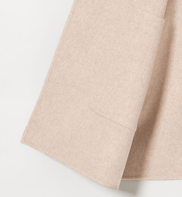 UNITED ARROWS「バイカラー リバー ミドルコート」|ノーカラーコート|