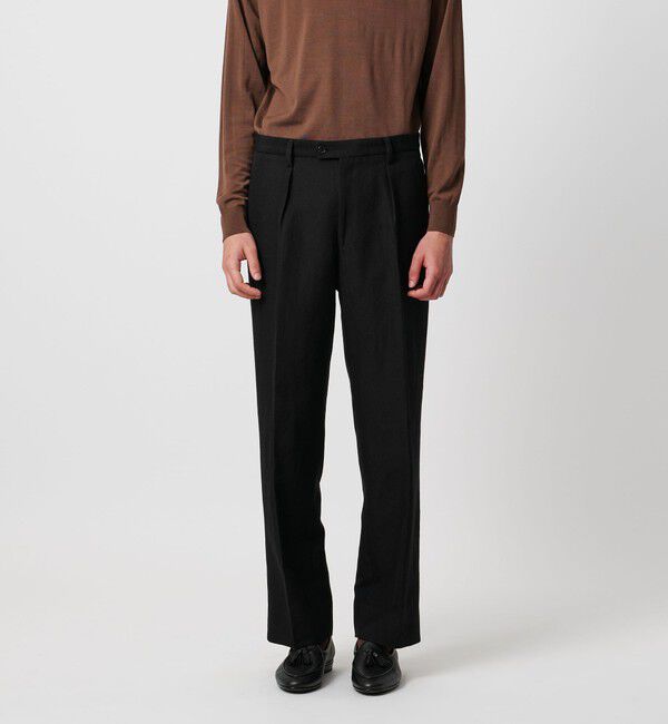 UNITED ARROWS「＜SOVEREIGN＞カシミヤ リネン サキソニー ストレートパンツ」|スラックス|