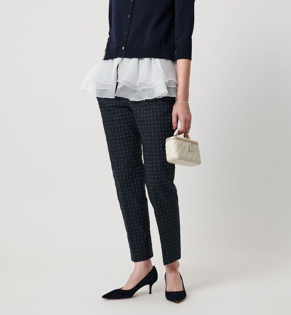 UNITED ARROWS「ダイヤ ドット スリムパンツ ‐ウォッシャブル‐」|チノ|NAVY