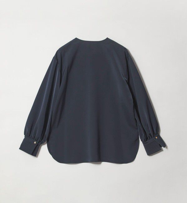 UNITED ARROWS「サテン Vネック ブラウス ‐ウォッシャブル‐」|シャツ・ブラウス|