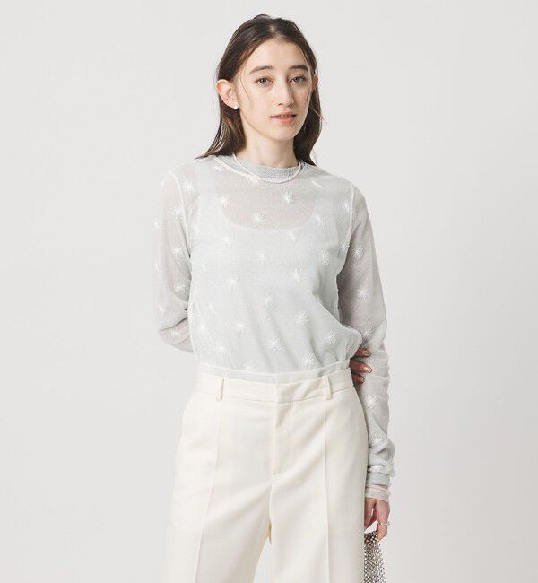 UNITED ARROWS「チュールフラワー カットソー ‐ウォッシャブル‐」|Tシャツ・カットソー|