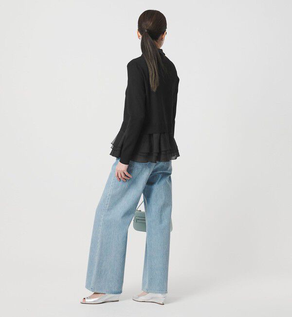 UNITED ARROWS「レディー ポロコンビ  ロングスリーブニット」|カーディガン|