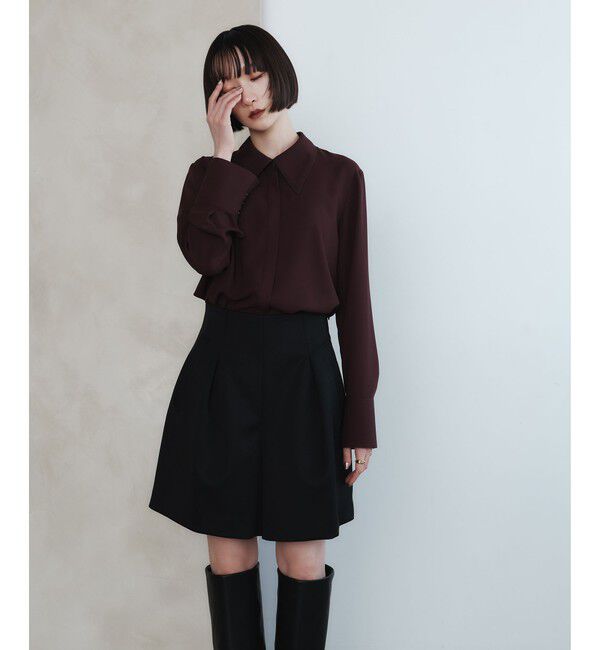 EMMEL REFINES「＜EMMEL REFINES＞EM パイピングエリ トロミシャツ」|シャツ・ブラウス|