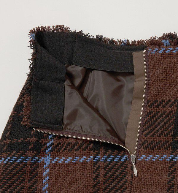 EMMEL REFINES＞EM ツィードライク チェック フレアスカート（EMMEL