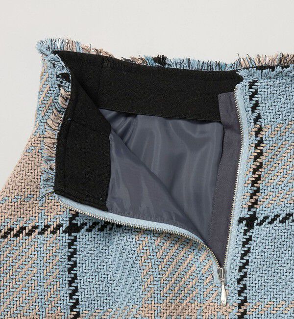 EMMEL REFINES＞EM ツィードライク チェック フレアスカート（EMMEL