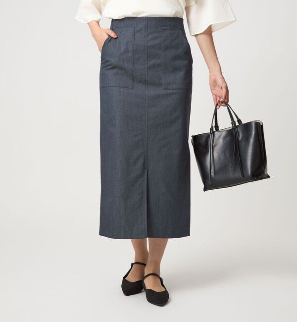 UNITED ARROWS green label relaxing「［size SHORTあり］キチントボトムス Iライン スリム タイト スカート シャンブレー」|タイト|