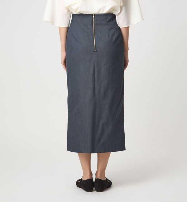 UNITED ARROWS green label relaxing「［size SHORTあり］キチントボトムス Iライン スリム タイト スカート シャンブレー」|タイト|