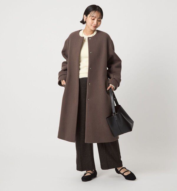 size SHORTあり］SENTDALE WOOL セントデールウール ノーカラー コート