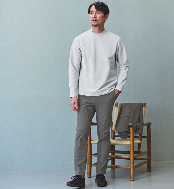 UNITED ARROWS green label relaxing「【WEB限定】JUST fit クリーン カノコ モックネック 長袖 Tシャツ -抗菌-」|Tシャツ・カットソー|