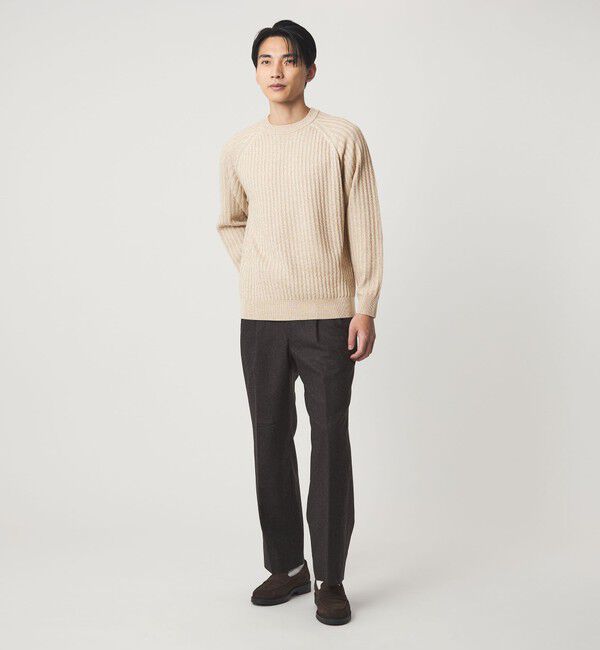 UNITED ARROWS green label relaxing「シルク ミックス リブ クルーネック ニット」|ニット・セーター|