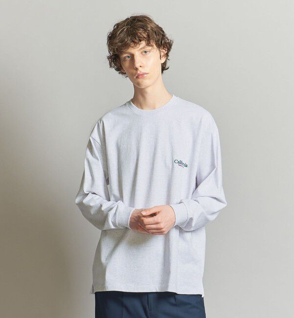 California General Store「＜CGS.＞オーガニック コットン ロングスリーブ ロゴ Tシャツ」|Tシャツ・カットソー|LT.GRAY