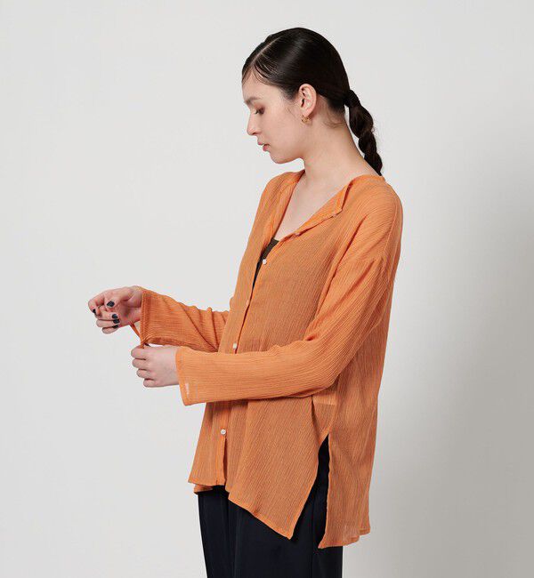 BEAUTY&YOUTH UNITED ARROWS「クレープ クルーネックカーディガン」|カーディガン|ORANGE