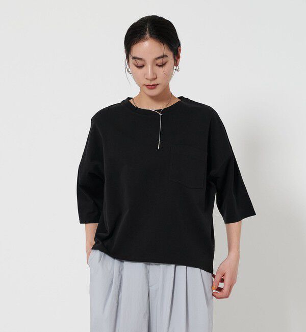 BEAUTY&YOUTH UNITED ARROWS「ドルマンスリーブ ポケット Tシャツ -接触冷感-」|Tシャツ・カットソー|BLACK