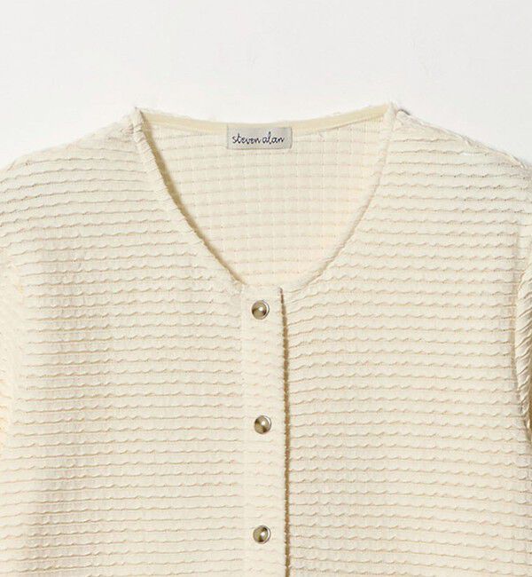 STEVEN ALAN「＜Steven Alan＞ウェイビー ジャージー ショートスリーブ カーディガン」|カーディガン|