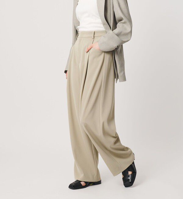 BEAUTY&YOUTH UNITED ARROWS「ポリエステルブレンド ツイルバックゴムパンツ」|スラックス|