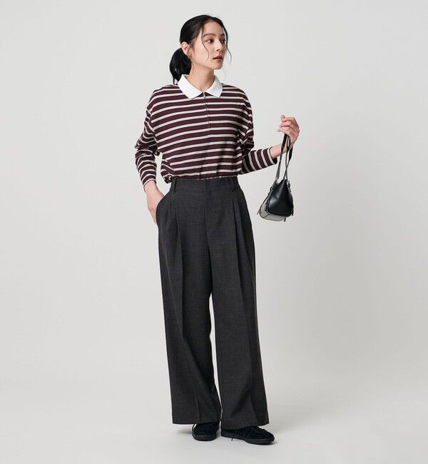 BEAUTY&YOUTH UNITED ARROWS「【WEB限定 Wardrobe DAILY MINIMAL】ウールライクメランジ ワイドパンツ ウォッシャブル」|スラックス|