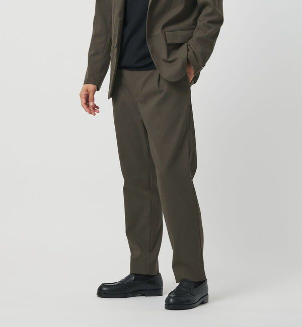 BEAUTY&YOUTH UNITED ARROWS「エコフルフラン 1プリーツ テーパード パンツ NO.5 セットアップ対応」|チノ|OLIVE