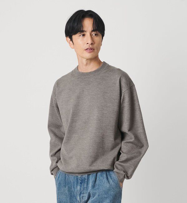 BEAUTY&YOUTH UNITED ARROWS「ハイブリッド ウール クルーネック ニット ウォッシャブル」|ニット・セーター|BEIGE