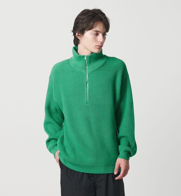 MONKEY TIME「バルキー アゼ ハーフジップ ニット」|ニット・セーター|KELLY