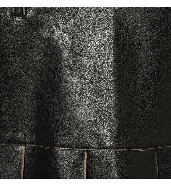 Ray BEAMS 「フェイクレザー プリーツ ミニ スカート」|スカート|