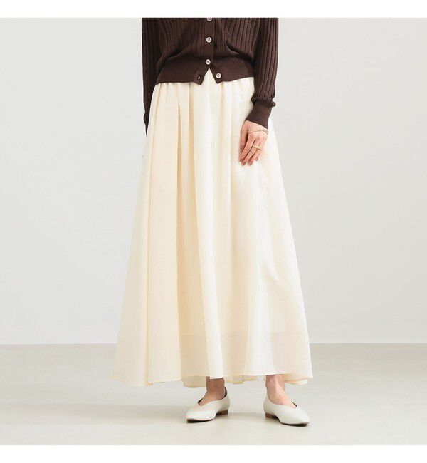 Demi-Luxe BEAMS 「ポプリン ギャザースカート」|スカート|OFF_WHITE