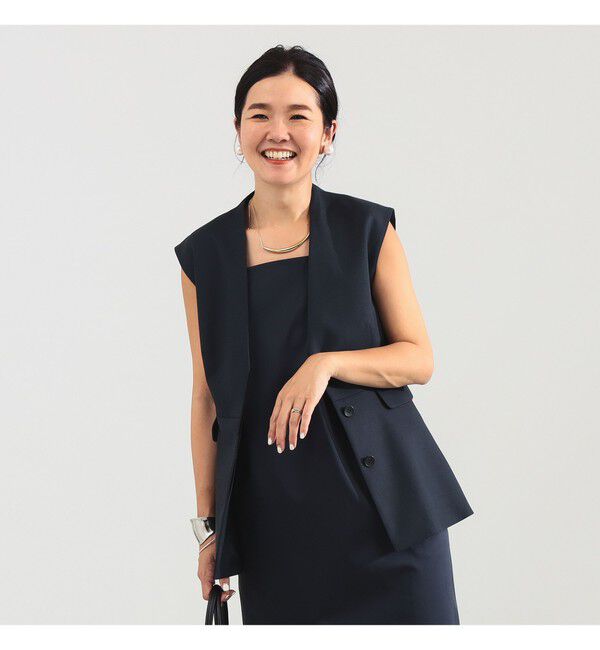 Demi-Luxe BEAMS 「エディター東原妙子 &times; Demi-Luxe BEAMS / ツイル ペプラム ジレ」|ダウン|