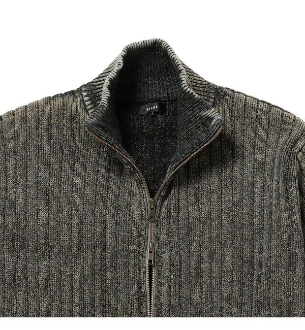 BEAMS「リラックスフィット フェード スタンド フルジップ ニット」|ニット・セーター|