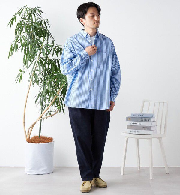 SHIPS any「SHIPS any: オーバーサイズ レギュラーカラー チェック／ストライプ 長袖 シャツ◇」|シャツ・ブラウス|