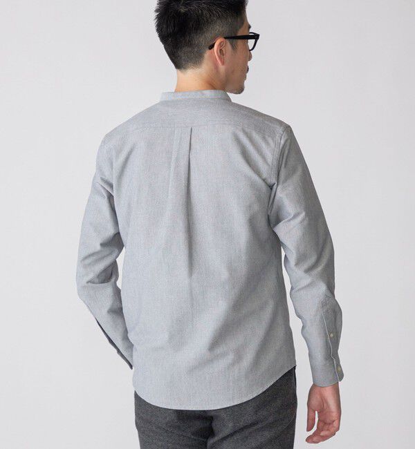 SHIPS「【WEB限定】SHIPS: 防シワ・吸水速乾 Drymix(R) ワンポイントロゴバンドカラーシャツ」|シャツ・ブラウス|