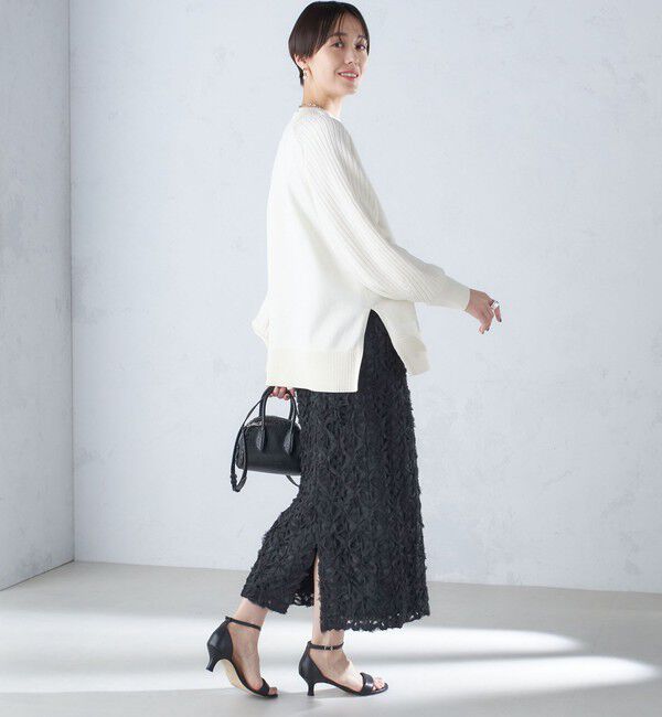 SHIPS for women「〈手洗い可能〉マーセライズ コットン 編地 切替 プルオーバー 24SS ◇」|ニット・セーター|