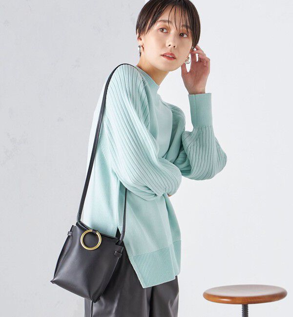 SHIPS for women「〈手洗い可能〉マーセライズ コットン 編地 切替 プルオーバー 24SS ◇」|ニット・セーター|