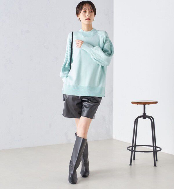 SHIPS for women「〈手洗い可能〉マーセライズ コットン 編地 切替 プルオーバー 24SS ◇」|ニット・セーター|