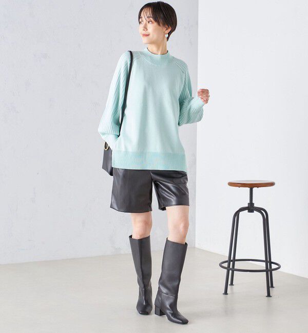 SHIPS for women「〈手洗い可能〉マーセライズ コットン 編地 切替 プルオーバー 24SS ◇」|ニット・セーター|