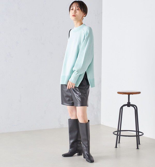 SHIPS for women「〈手洗い可能〉マーセライズ コットン 編地 切替 プルオーバー 24SS ◇」|ニット・セーター|