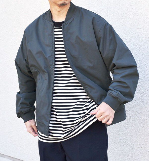 SHIPS any「SHIPS any: カルゼ 中綿 リブ ブルゾン」|ブルゾン・スタジャン|オリーブ