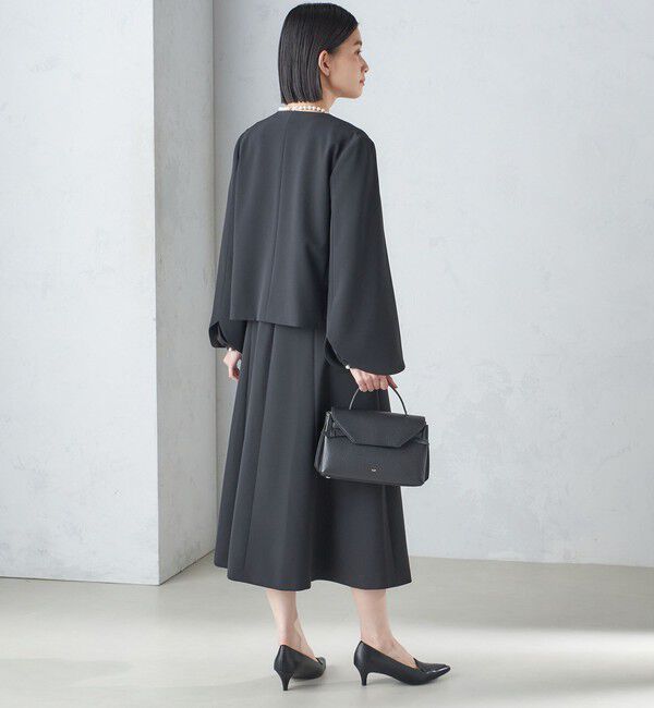 SHIPS for women「〈手洗い可能〉ブラック フォーマル フレア ワンピース（セレモニー対応可）」|ワンピース|