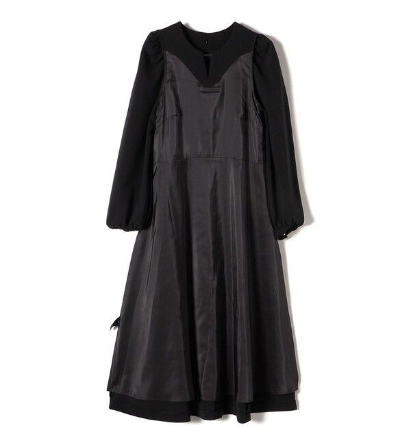 SHIPS for women「〈手洗い可能〉ブラック フォーマル フレア ワンピース（セレモニー対応可）」|ワンピース|