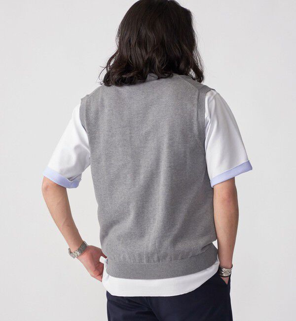 SHIPS「SHIPS: 〈手洗い可能〉12ゲージ コットン Vネック ニット ベスト」|ベスト・ジレ|