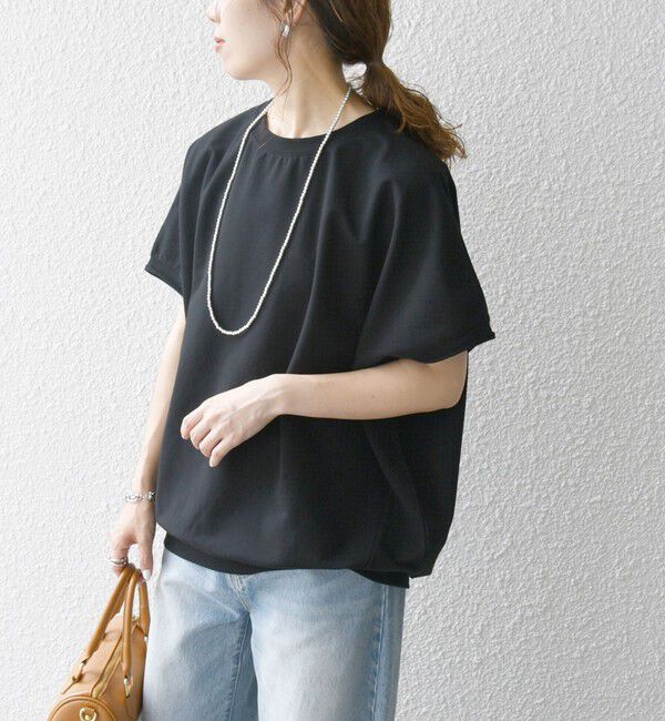 SHIPS any「SHIPS any:〈洗濯機可能〉インレイ コクーン ショートスリーブ プルオーバー」|Tシャツ・カットソー|