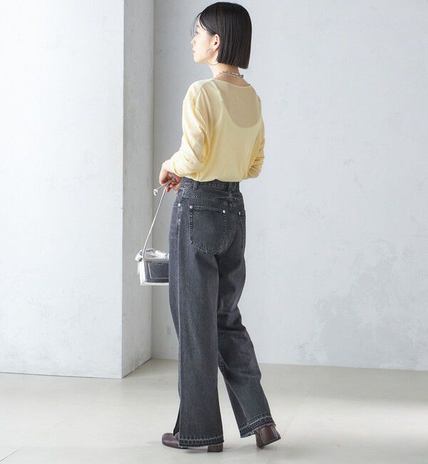 SHIPS for women「〈手洗い可能〉シアー ストレッチ クルーネック プルオーバー」|Tシャツ・カットソー|