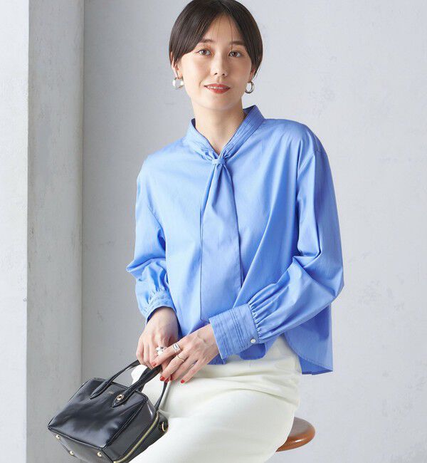 SHIPS for women「〈手洗い可能〉ブロード ボウタイ ブラウス」|シャツ・ブラウス|