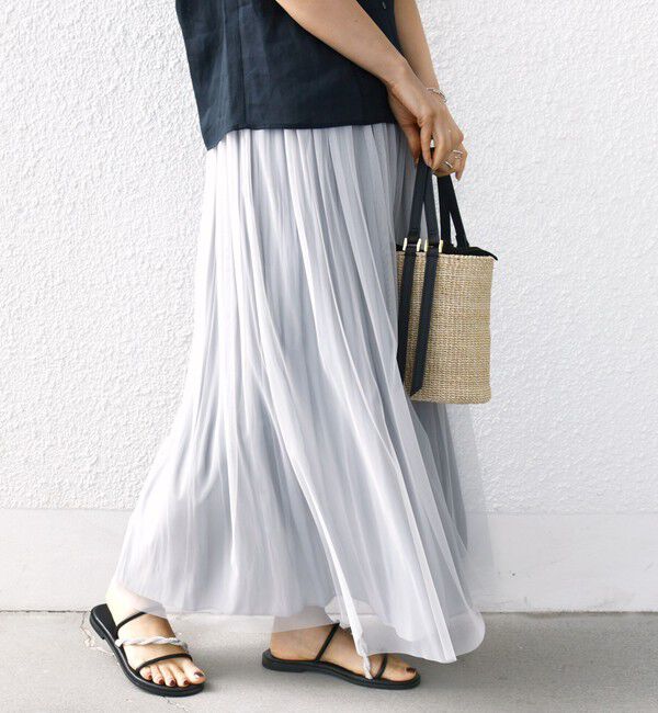 SHIPS for women「〈手洗い可能〉リバーシブル チュール カッセン スカート」|スカート|
