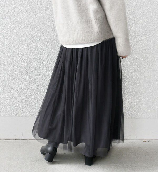 SHIPS for women「〈手洗い可能〉リバーシブル チュール カッセン スカート」|スカート|