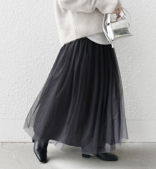 SHIPS for women「〈手洗い可能〉リバーシブル チュール カッセン スカート」|スカート|