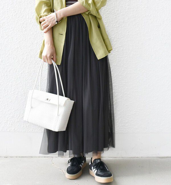 SHIPS for women「〈手洗い可能〉リバーシブル チュール カッセン スカート」|スカート|