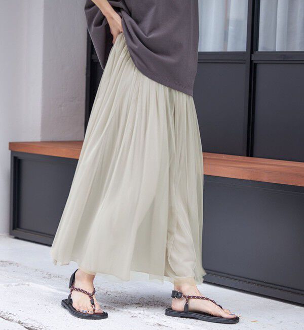 SHIPS for women「〈手洗い可能〉リバーシブル チュール カッセン スカート」|スカート|