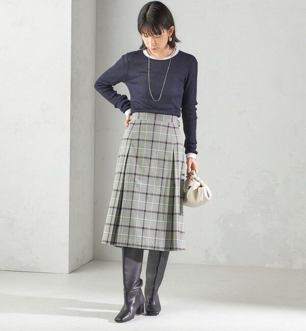 SHIPS for women「〈手洗い可能〉ラメ シアー リブ ニット プルオーバー」|ニット・セーター|